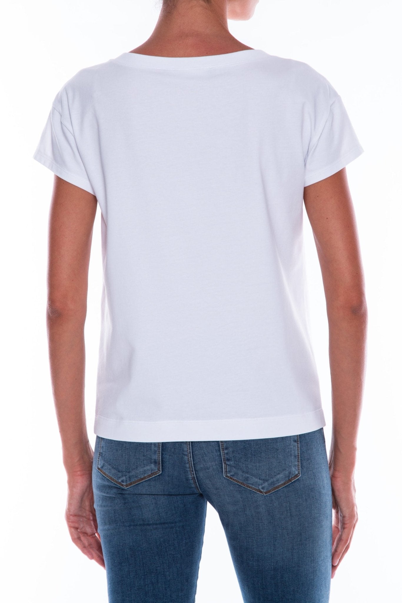 Love Moschino White Cotton Tops & T-Shirt - Fizigo