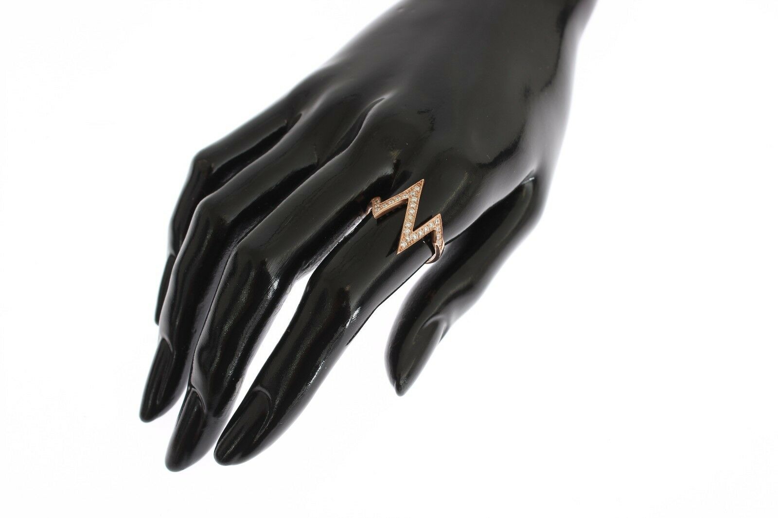 Nialaya Pink Gold 925 Silver Womens Clear Ring - Fizigo