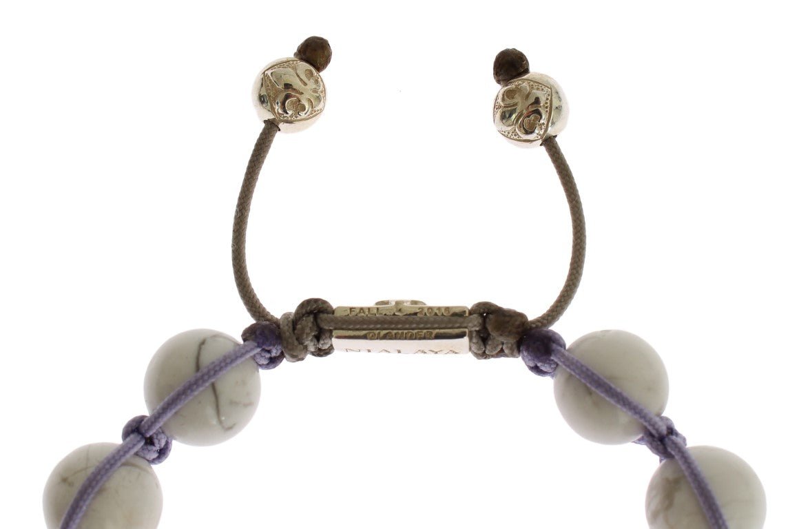 Nialaya Purple CZ Howlite 925 Silver Bracelet - Fizigo