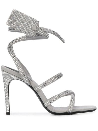 Off-White Gray Calfskin Sandal - Fizigo