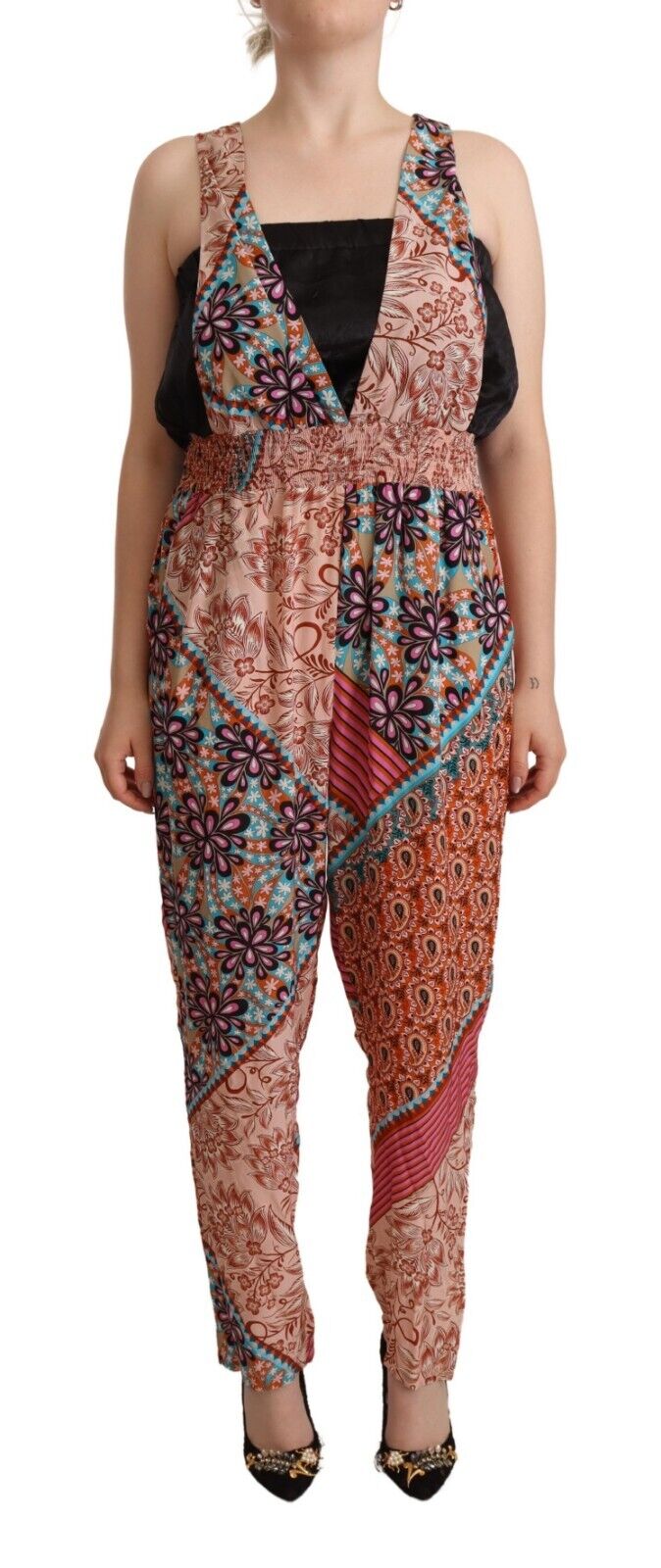 PINKO Multicolor Viscose Floral Print Women Jumpsuit Dress - Fizigo