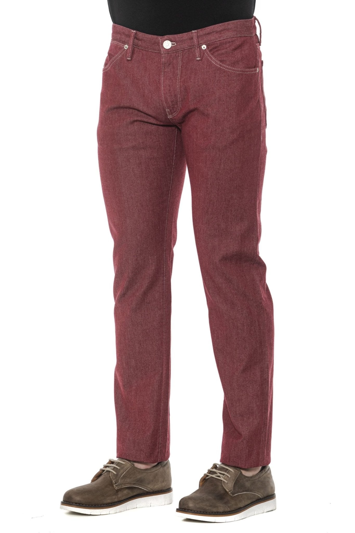 PT Torino Burgundy Cotton Jeans & Pant - Fizigo