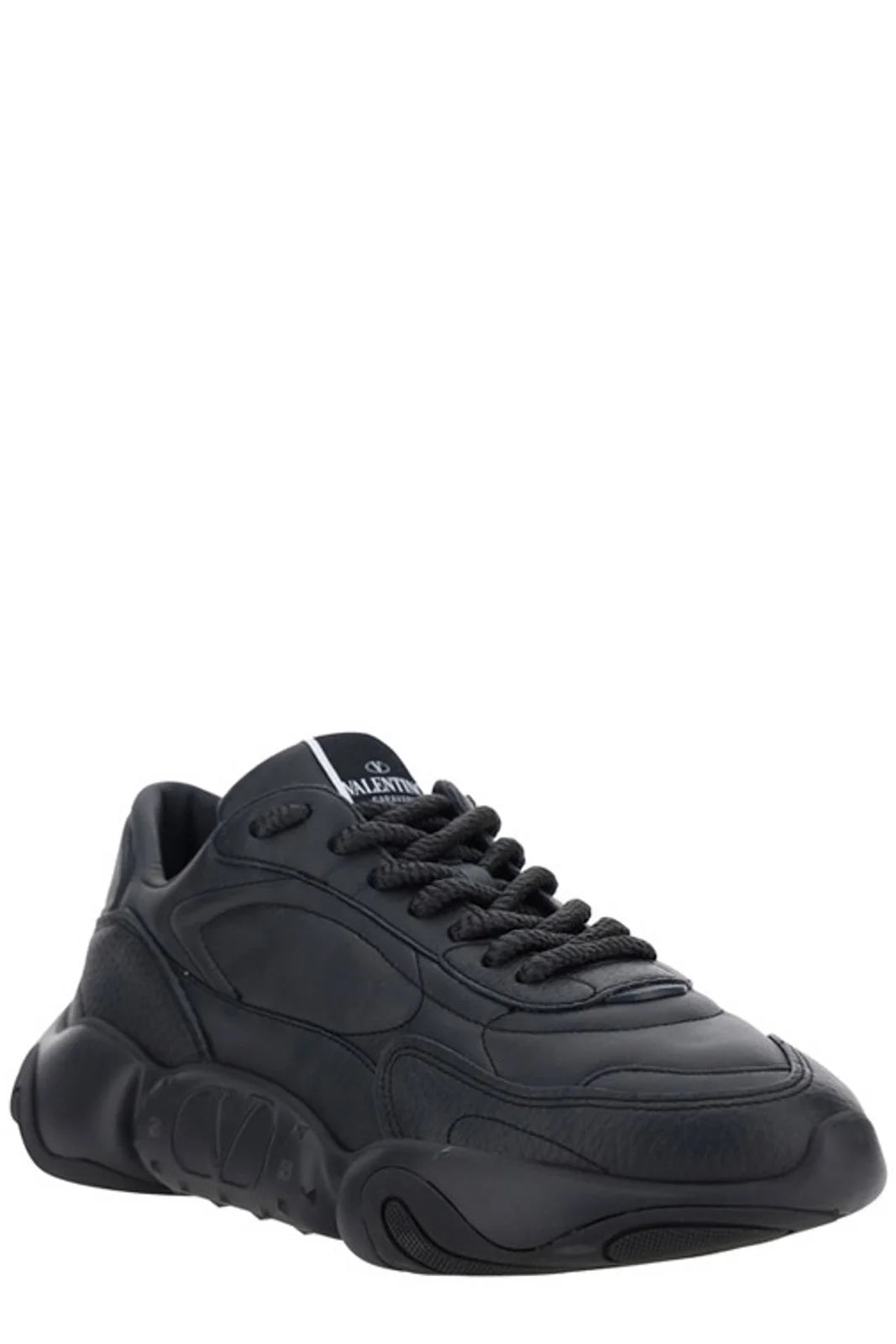 Valentino Black Calf Leather Garavani Sneakers - Fizigo