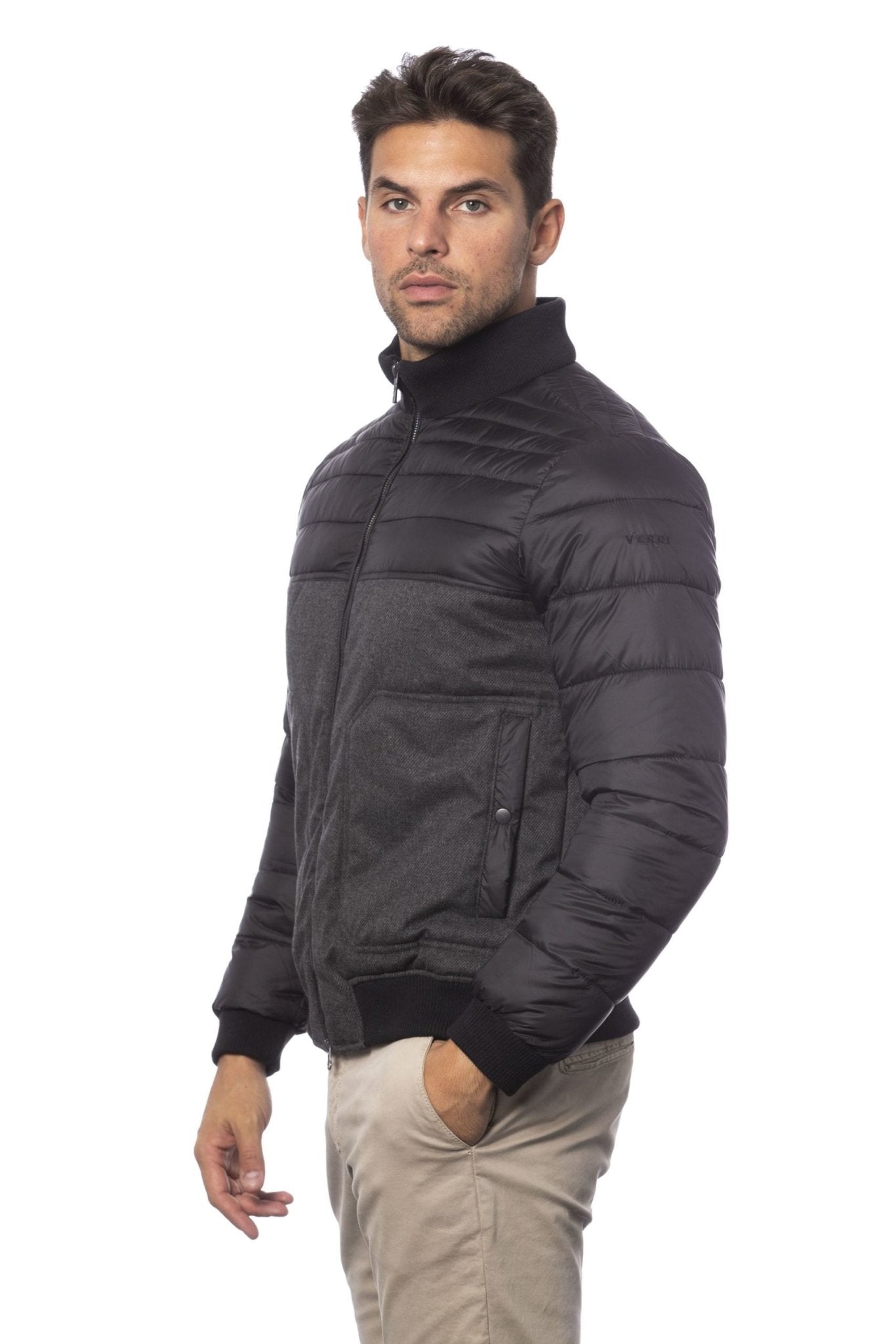 Verri Gray Polyester Jacket - Fizigo
